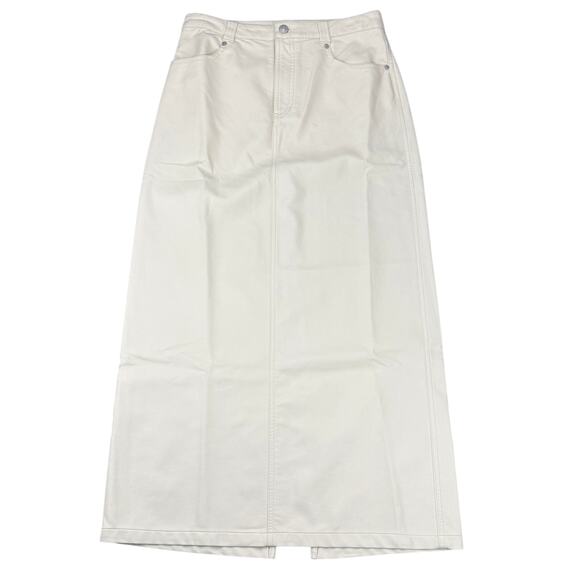 NWT FREE PEOPLE CitySlicker Faux Leather Maxi Skirt Sz 0 Nilla Cream - Picture 4 of 8